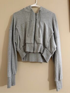 JoyLab Gray Women's Cropped Zip Hoodie